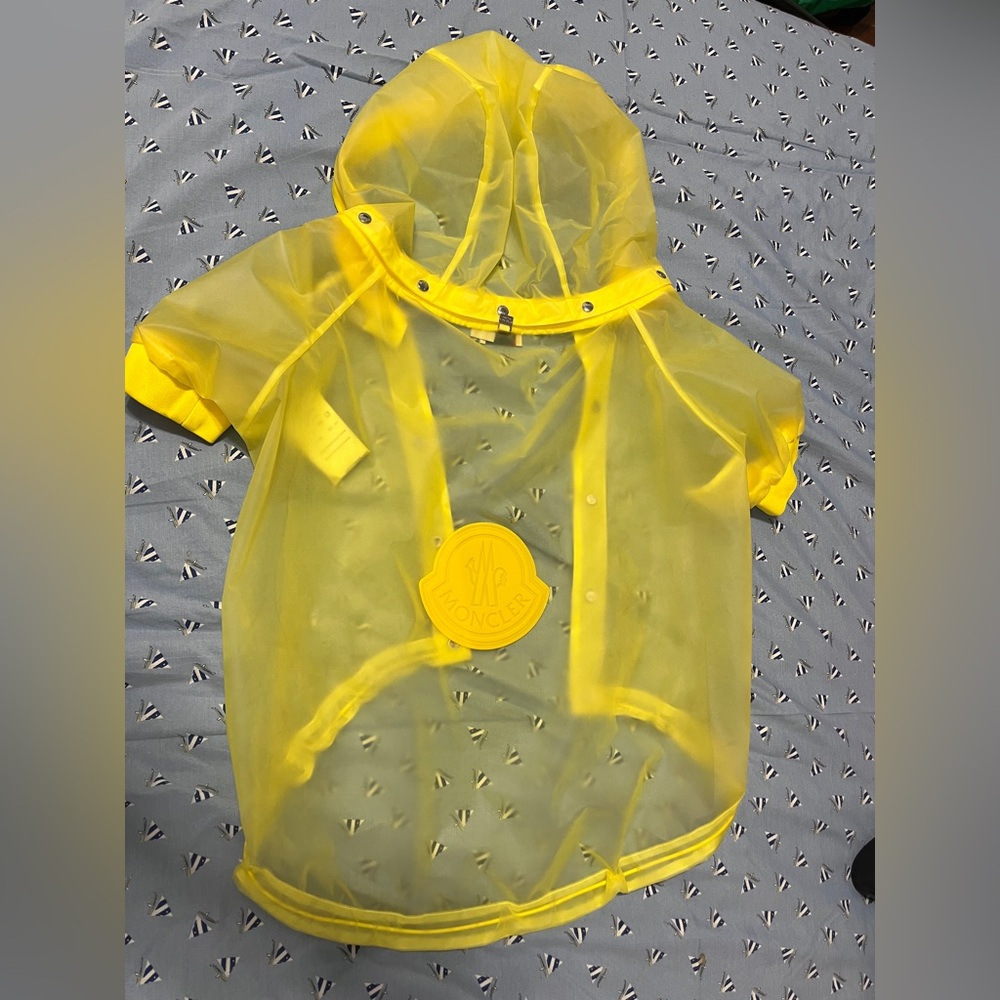 Moncler Mantella Kids Rain Jacket - Yellow Size 4 - Picture 2 of 7